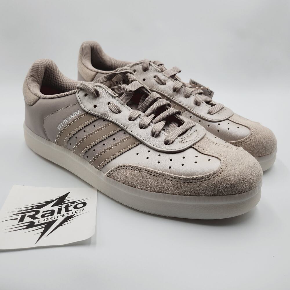 Mens Size 10 Adidas Sneakers Velosamba Leather Low Top Champagne Metallic IH5213
